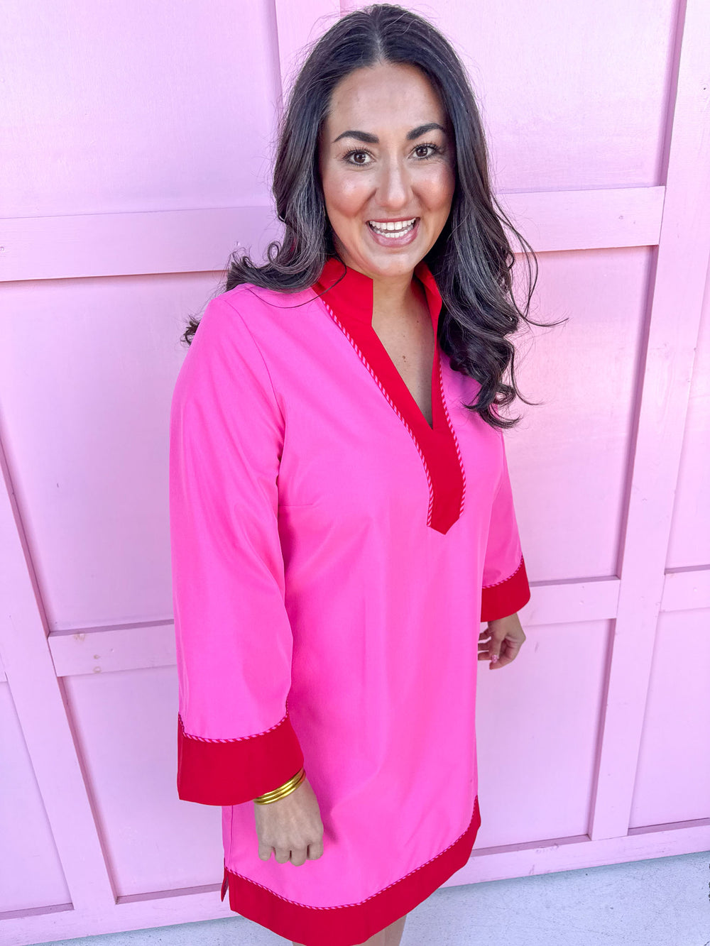 Jincy's Women's Boutique Mary Square Brenda Dress Pink Red Plus Size