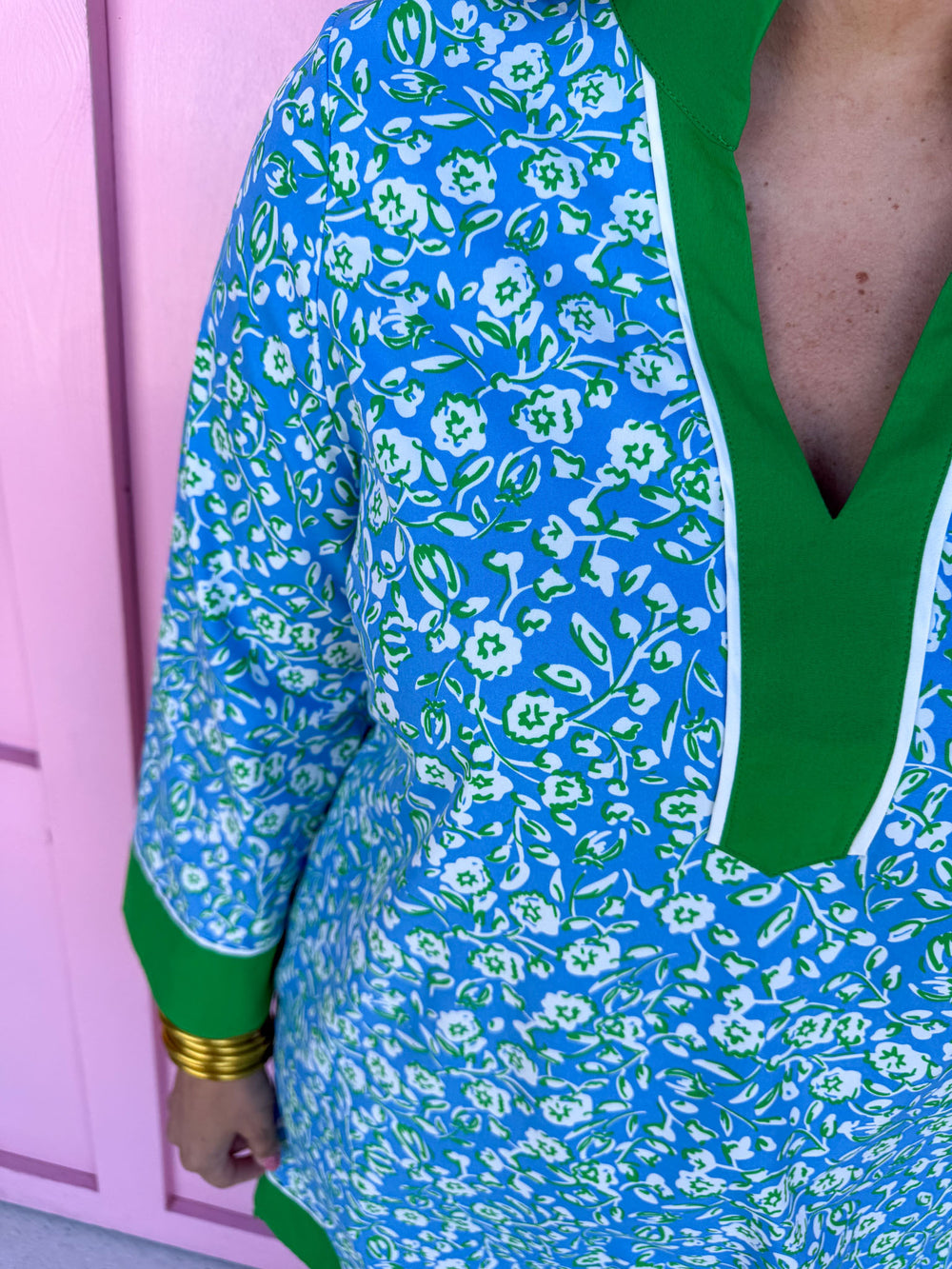 Jincy's Women's Boutique Mary Square Brenda Dress Meadow Line Blue Plus Size