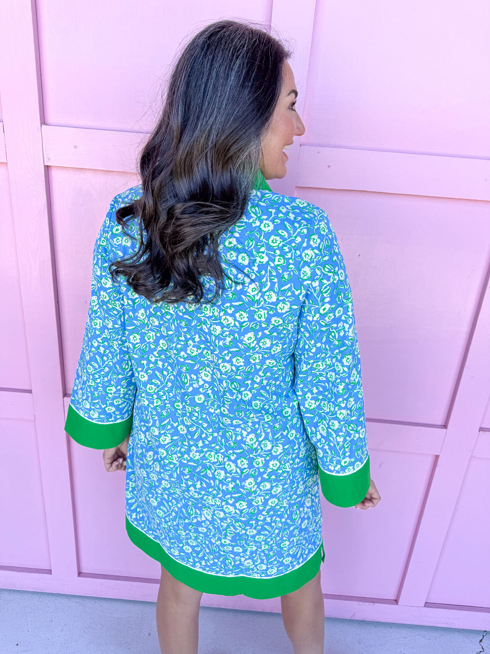 Jincy's Women's Boutique Mary Square Brenda Dress Meadow Line Blue Plus Size