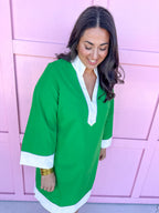 Jincy's Women's Boutique Mary Square Brenda Dress green white Plus Size