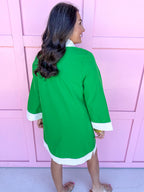 Jincy's Women's Boutique Mary Square Brenda Dress green white Plus Size