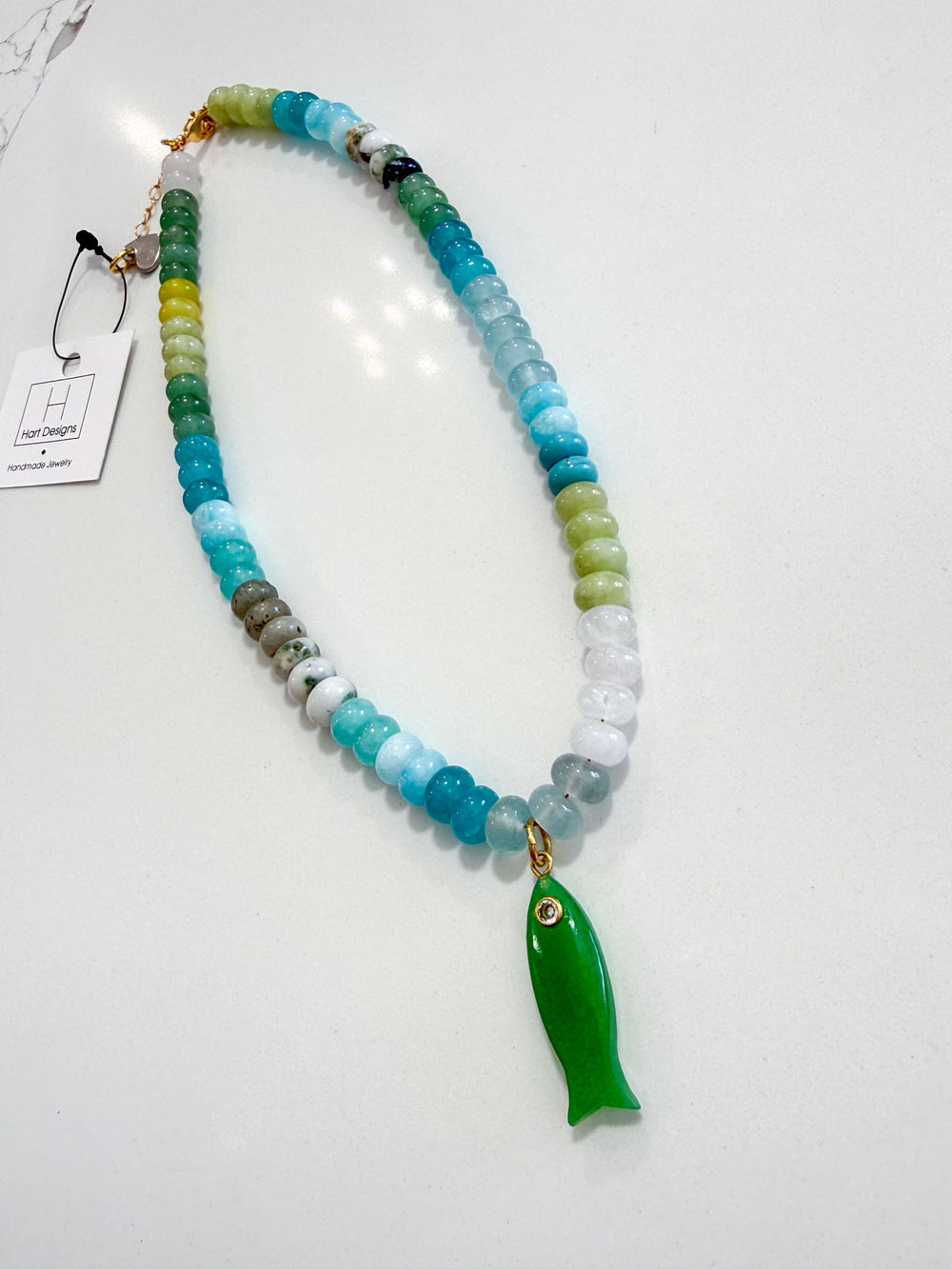 Hart Designs | Vibrant Marble Fish Gemstone Necklace
