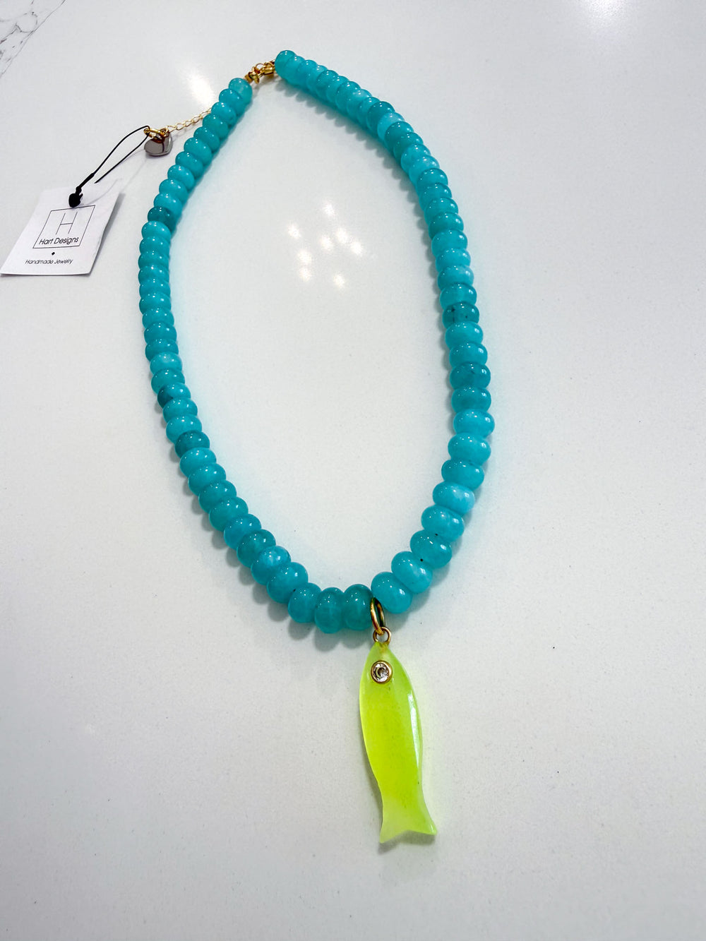 Hart Designs | Vibrant Marble Fish Gemstone Necklace