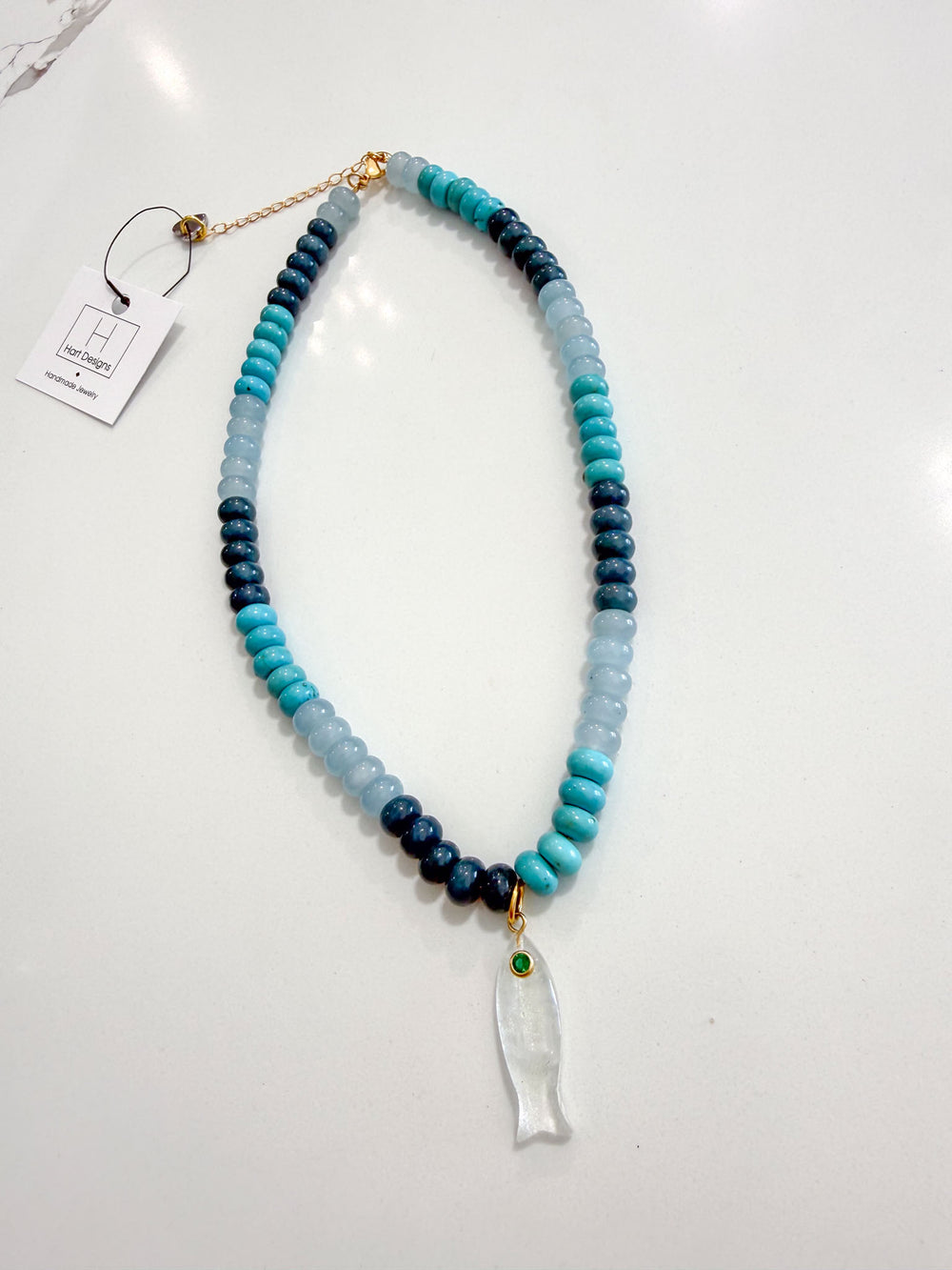 Hart Designs | Vibrant Marble Fish Gemstone Necklace