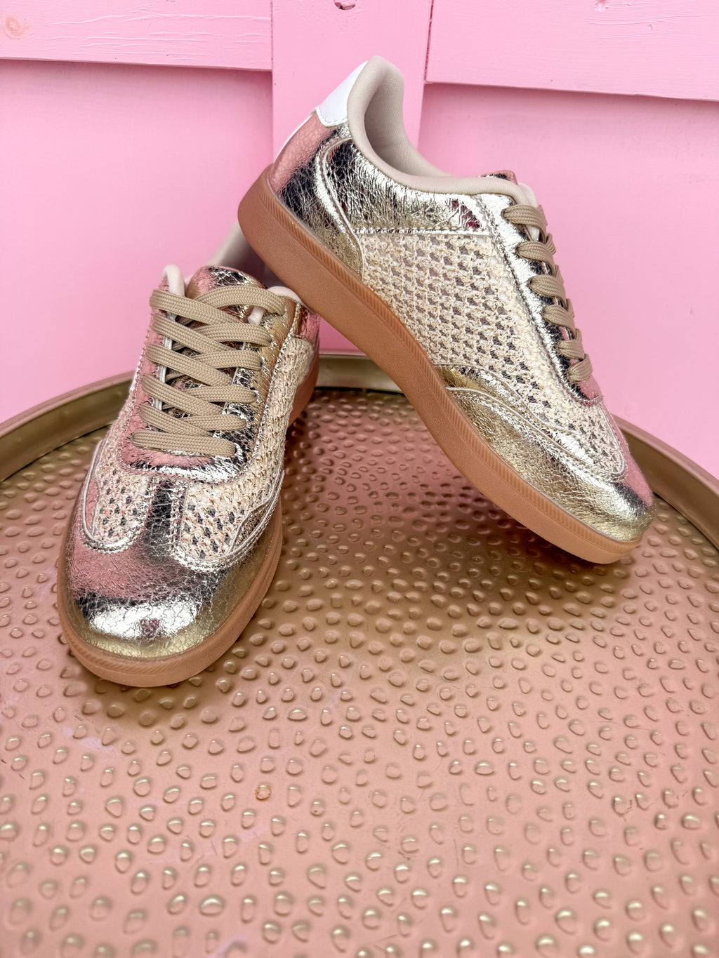 Making Waves Sneakers - Gold/White