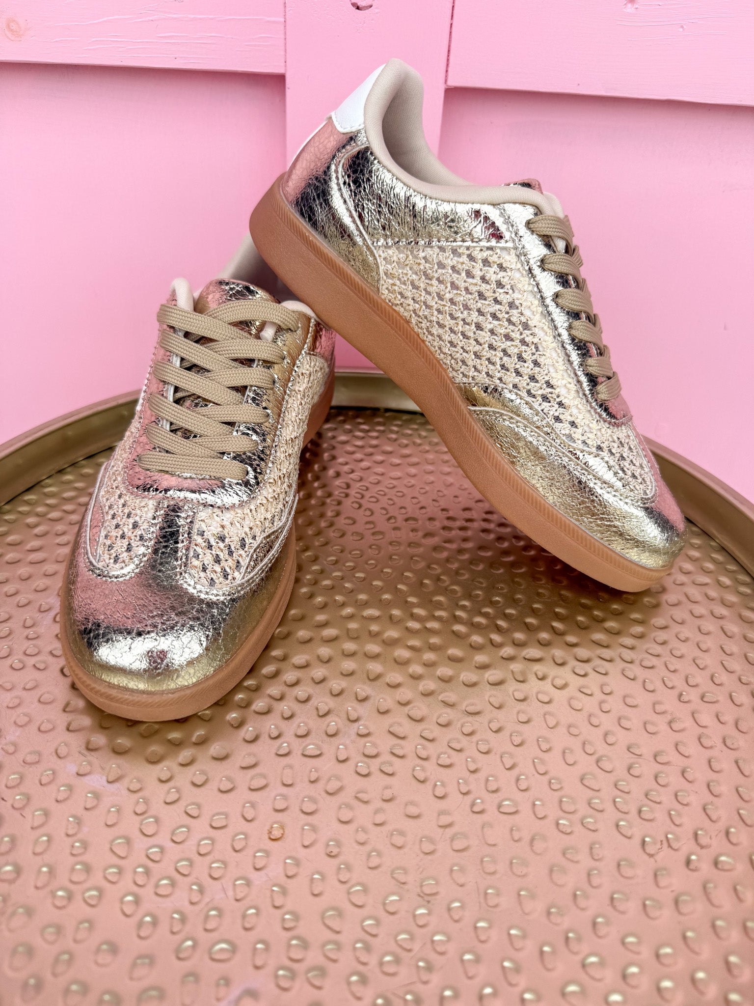 Making Waves Sneakers - Gold/White
