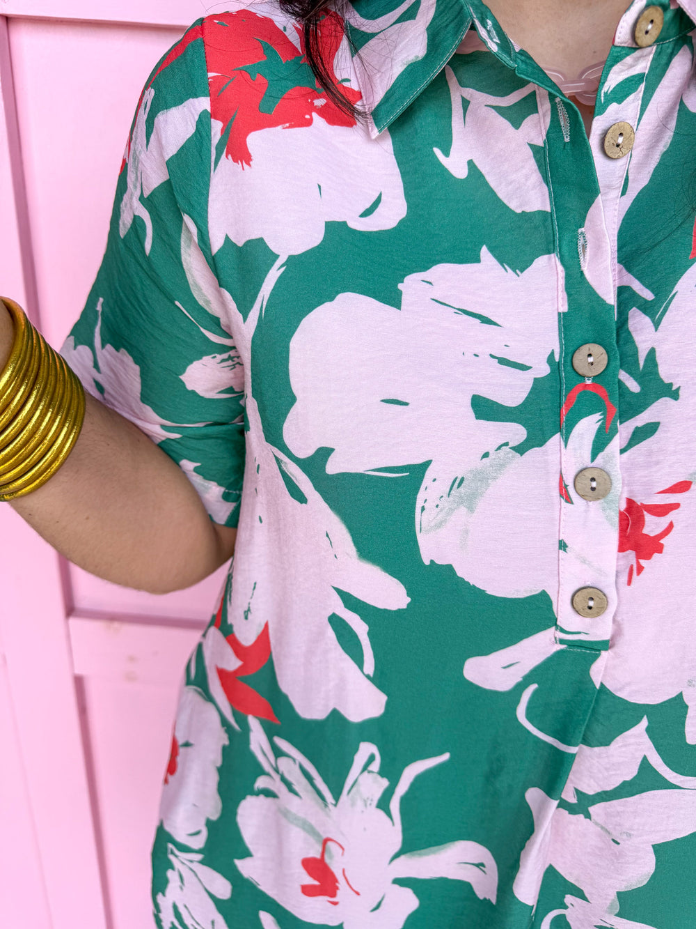 Jincy's Women's Boutique Sweet Serenity Dress light pink & green floral Dress