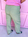 Jincy's Women's Boutique Stripe Things Up Green Striped Barrel Pants