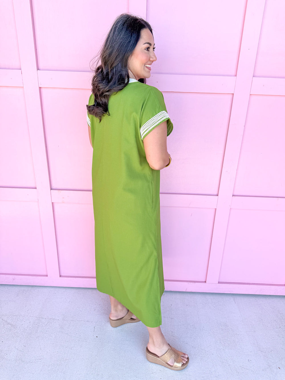 Jincy's Women's Sunday Best Dress - Matcha Green Split Hem Midi Dress