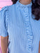 Jincy's Women's Boutique Striped & Sassy Top Blue Striped Ruffle Top