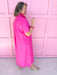 Jincy's Women's Boutique Picture Perfect Dress - Hot Pink Midi Dress with Bold Gold Buttons