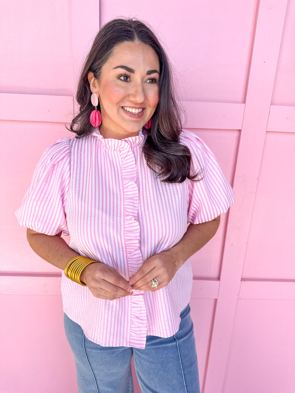 Striped & Sassy Top - Pink