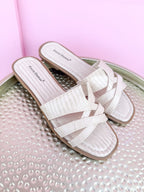 Crossways Sandals - Nude Croc