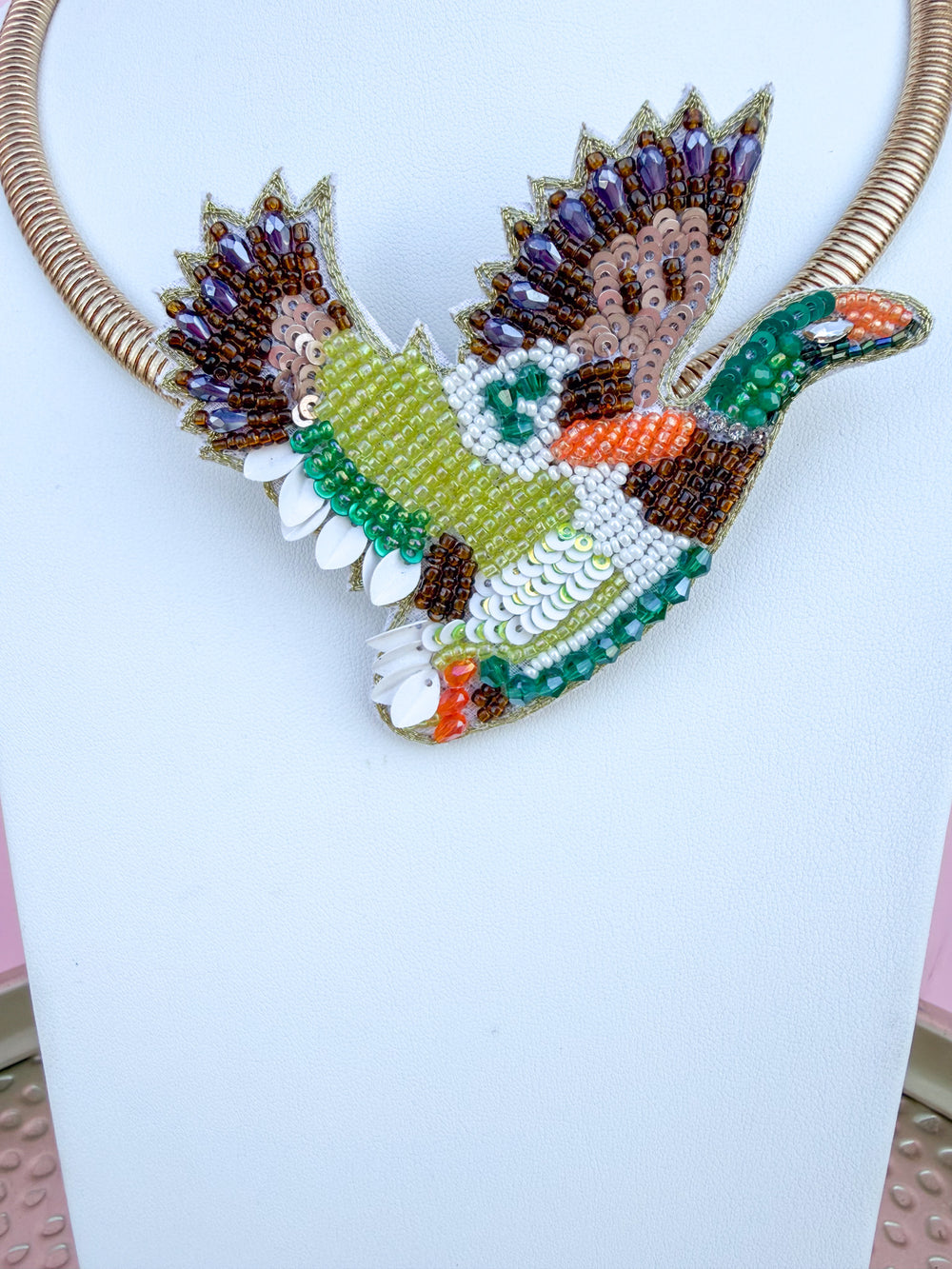 Beaded Mallard Statement Necklace