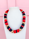Classic Strand Necklace - Red/Black