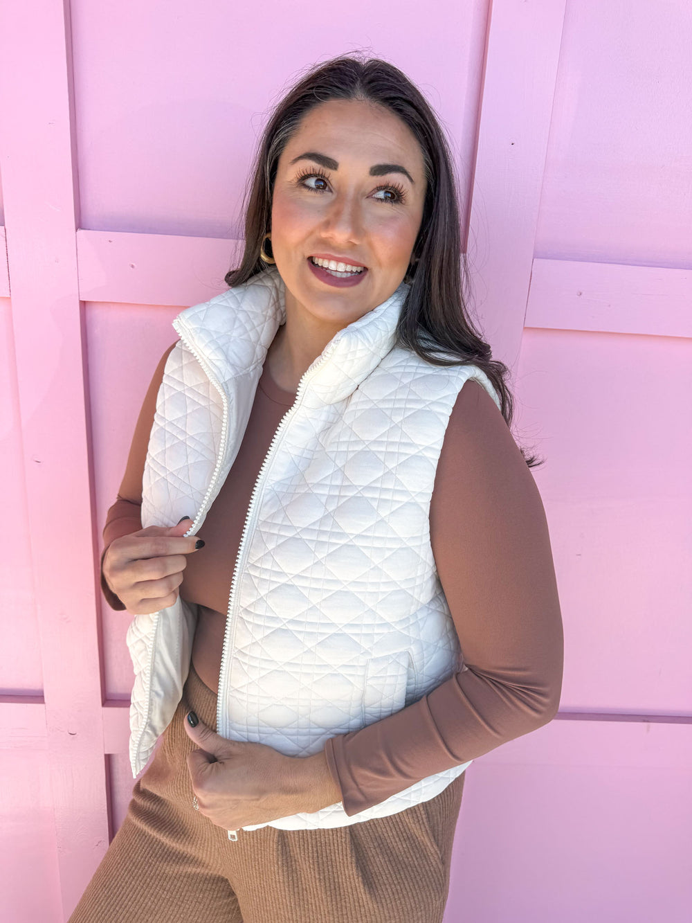 Pretty And Poised Vest - Ecru