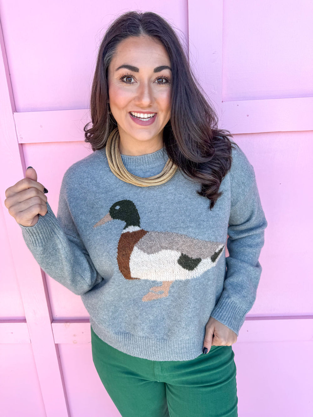 Mallard Moment Crew Sweater - Blue