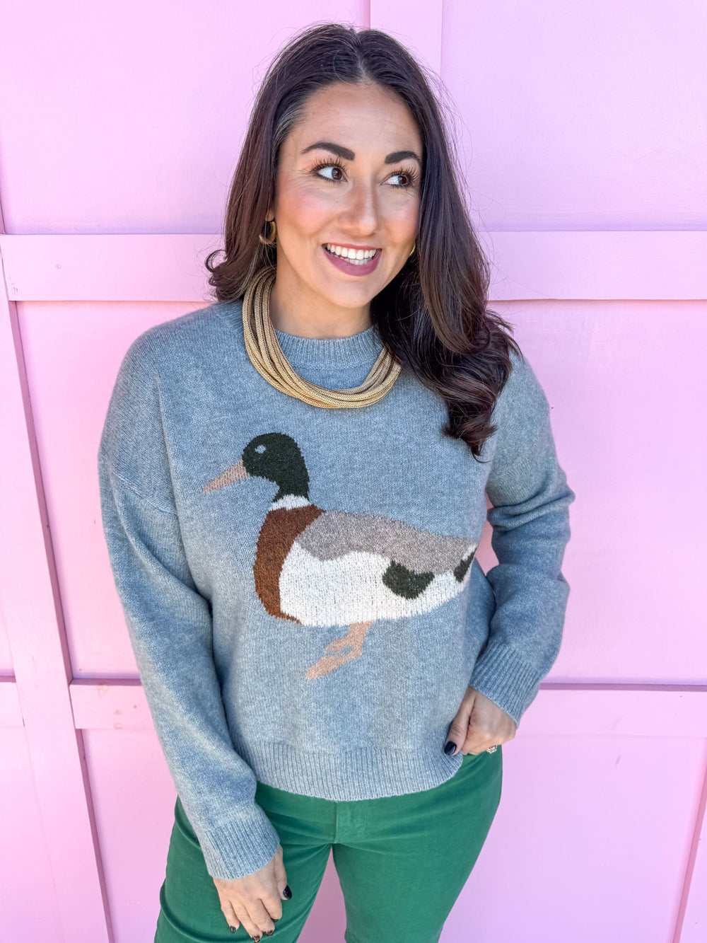 Mallard Moment Crew Sweater - Blue