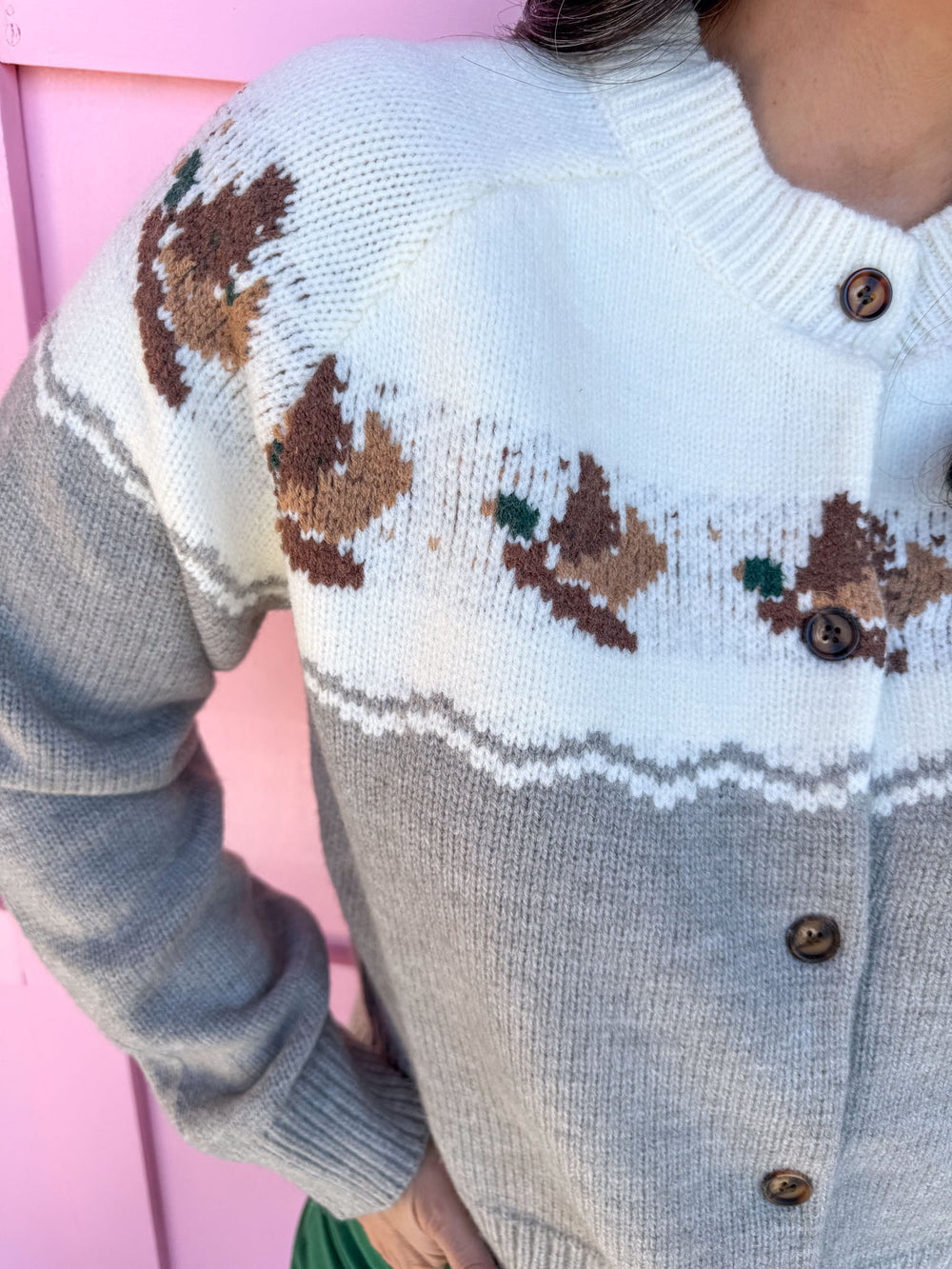 Feathered Flight Cardigan - Grey