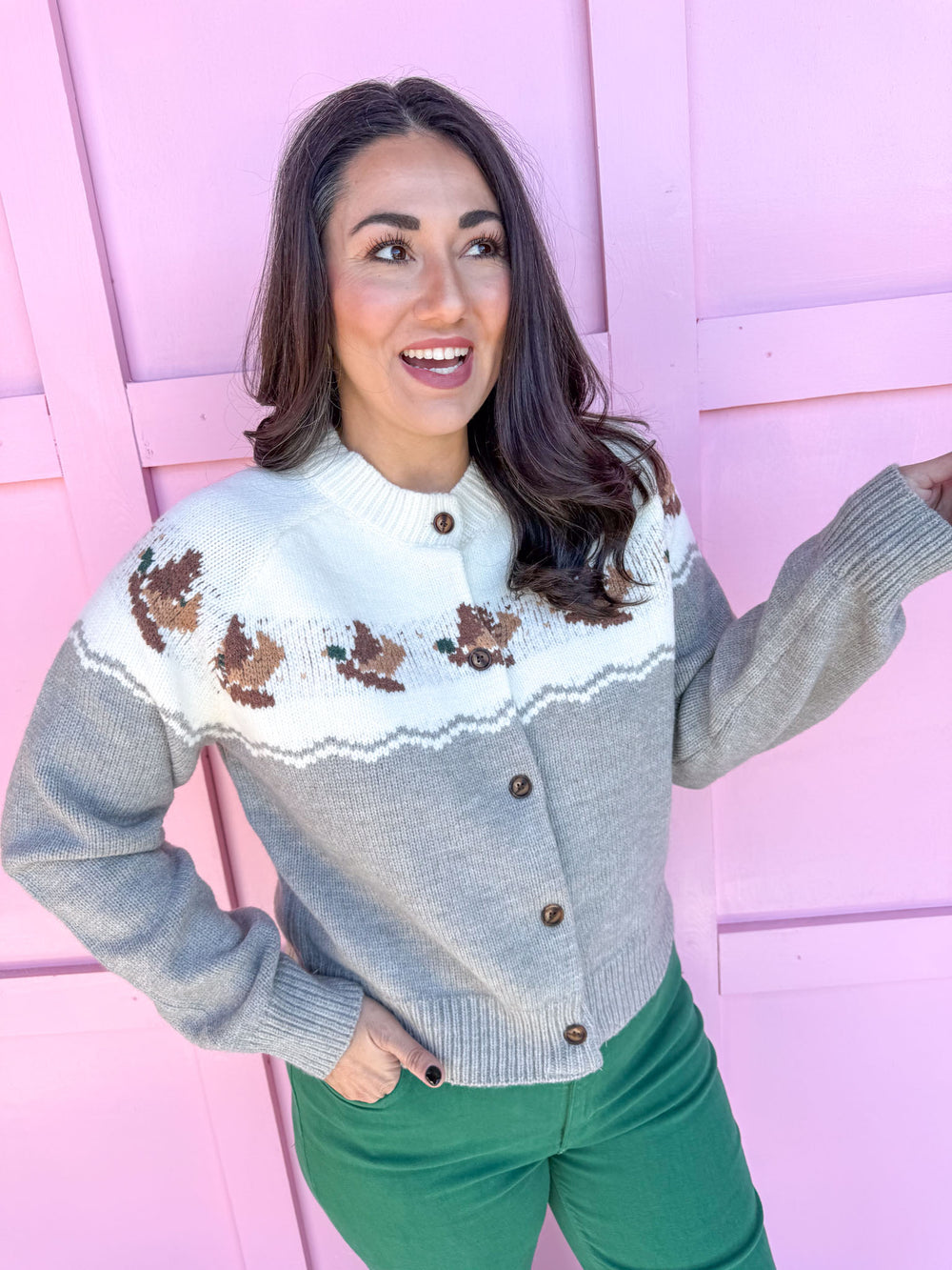 Feathered Flight Cardigan - Grey