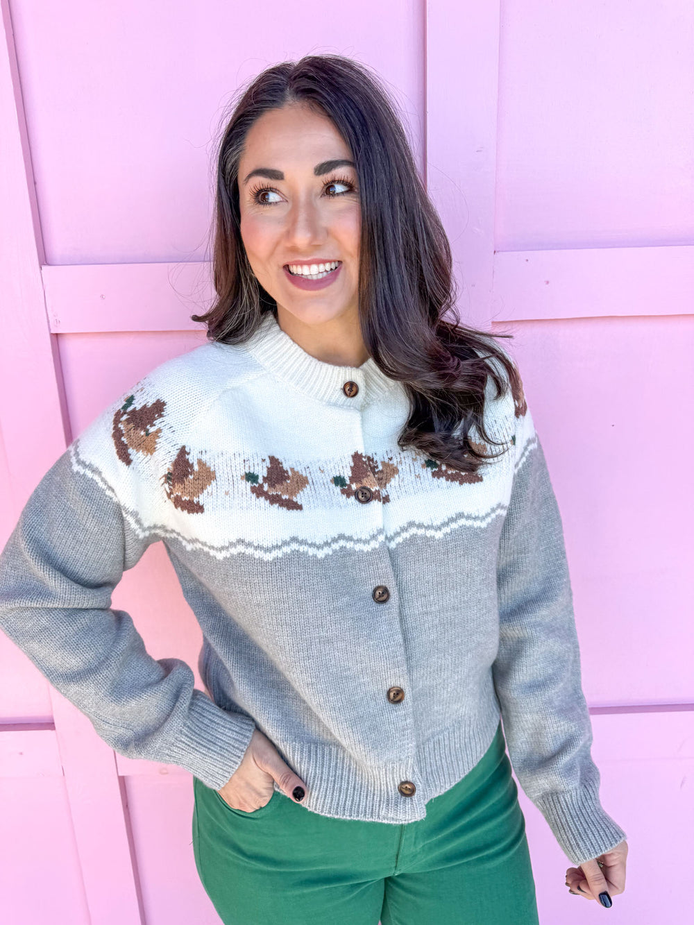 Feathered Flight Cardigan - Grey