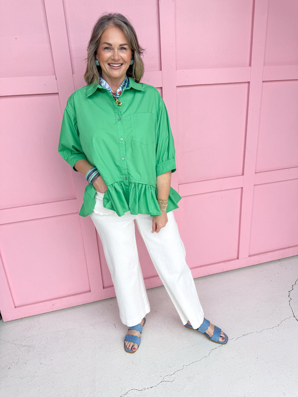 Ruffle & Ready Top - Green