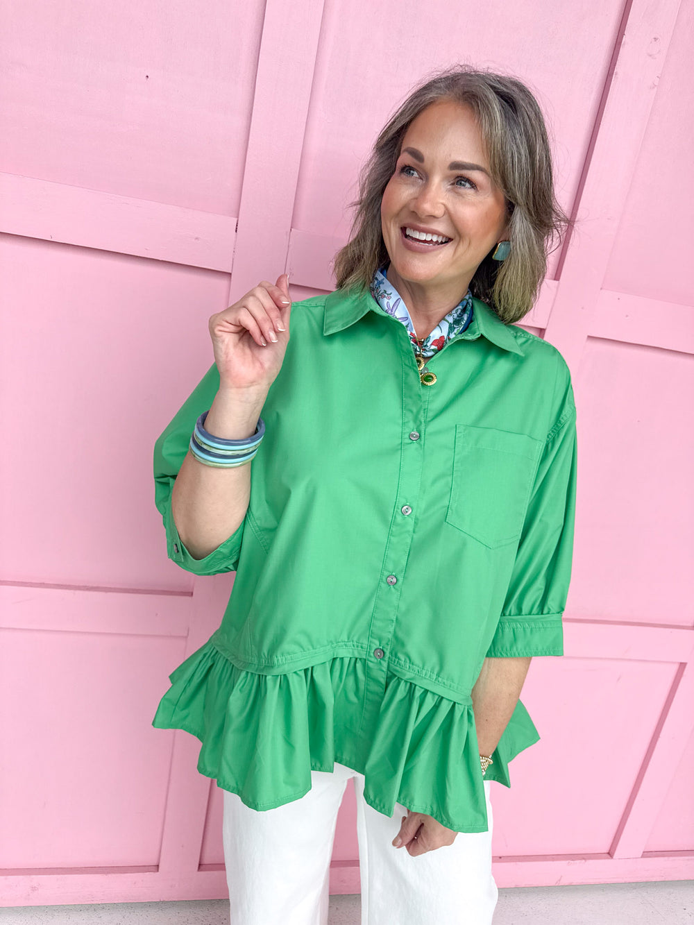Ruffle & Ready Top - Green