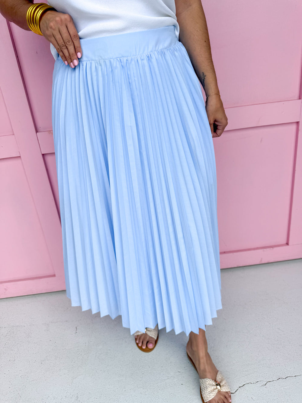 Blue Skies Pleated Skirt