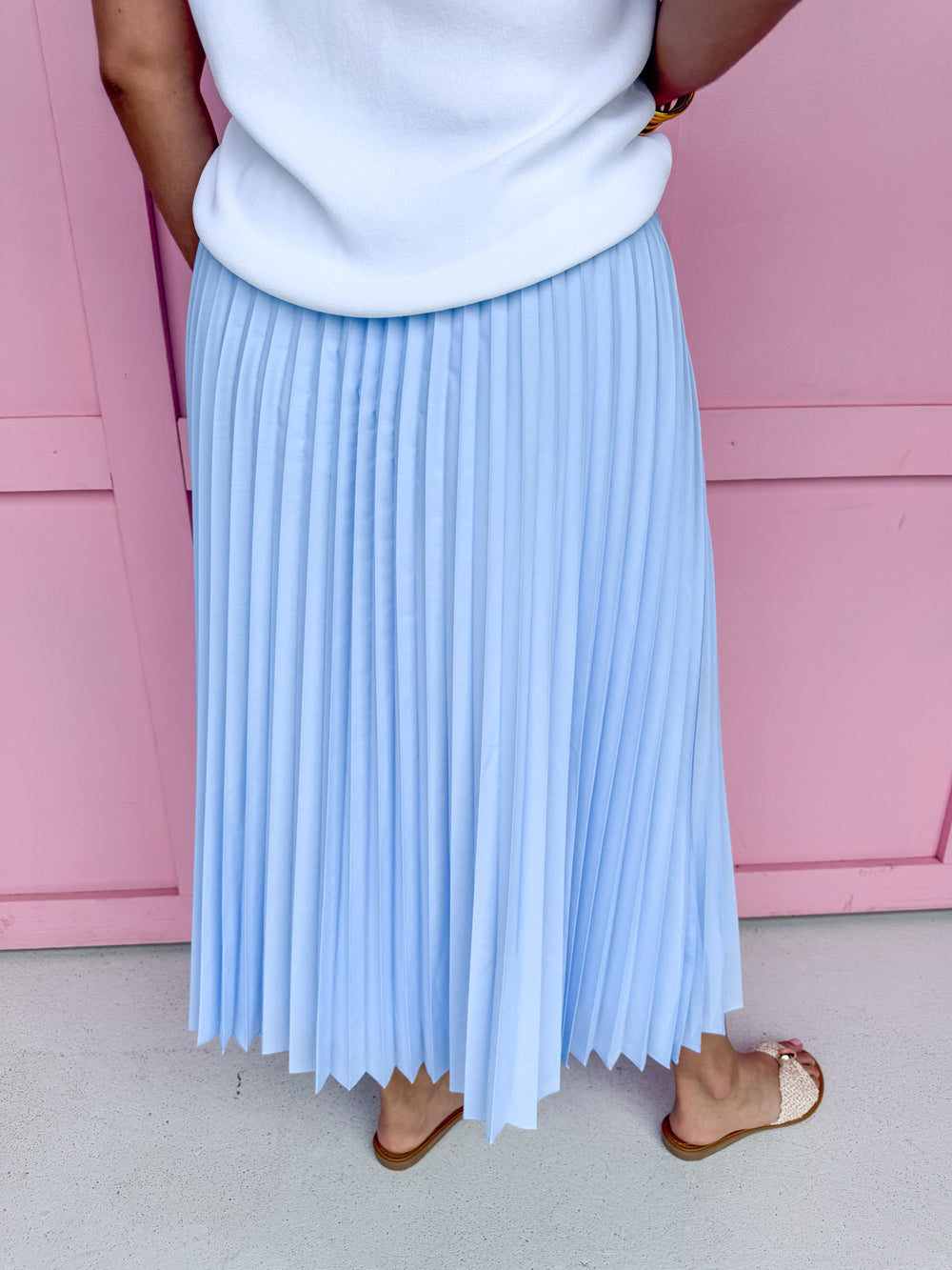 Blue Skies Pleated Skirt