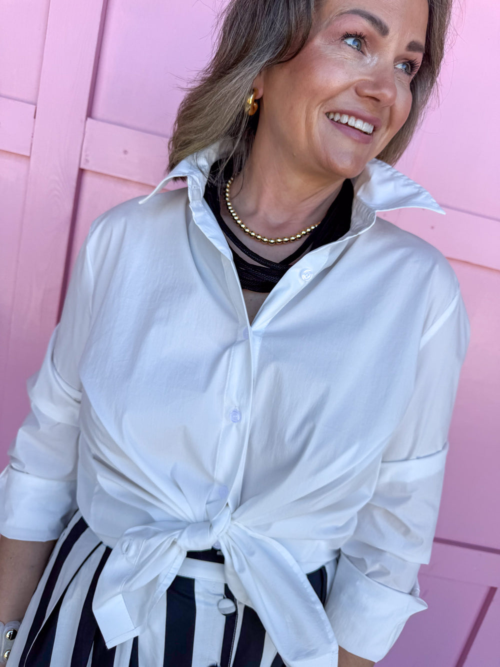 Classic White Button Down Top - Jincy's Custom