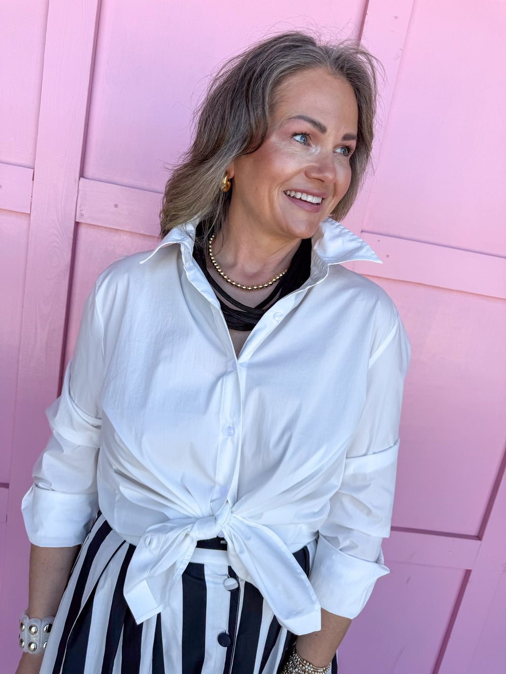Classic White Button Down Top - Jincy's Custom