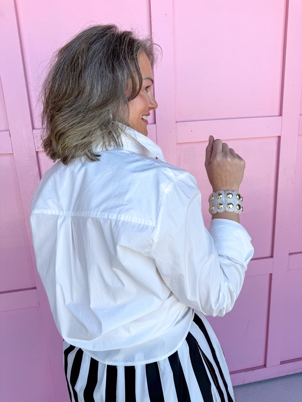 Classic White Button Down Top - Jincy's Custom