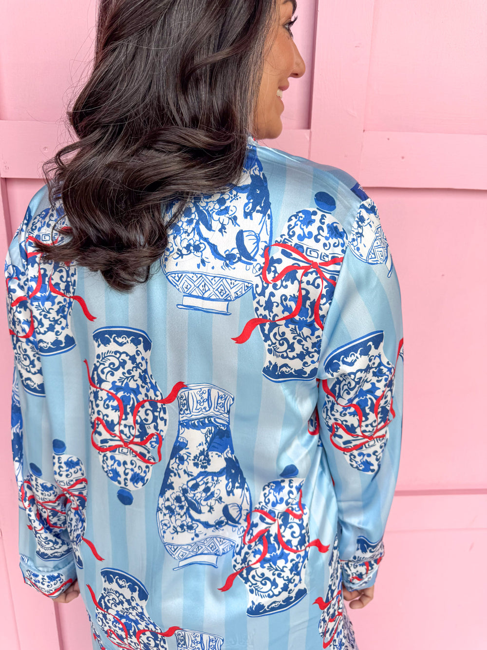 Ginger Jar Stripe Satin Pant PJ Set