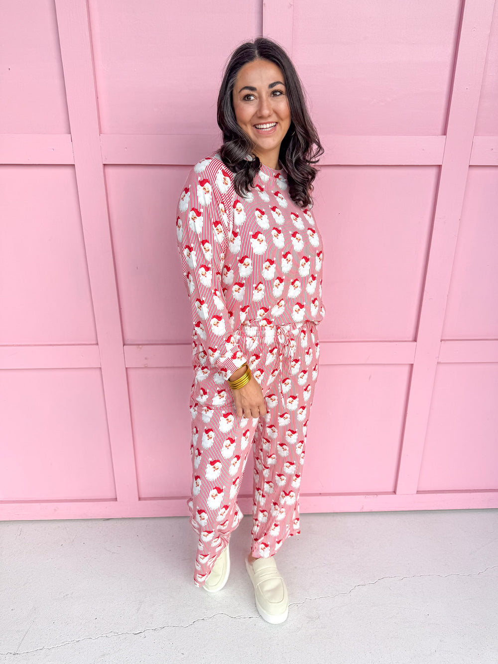Mary Square | Annie Pajama Set - Red Santa Baby