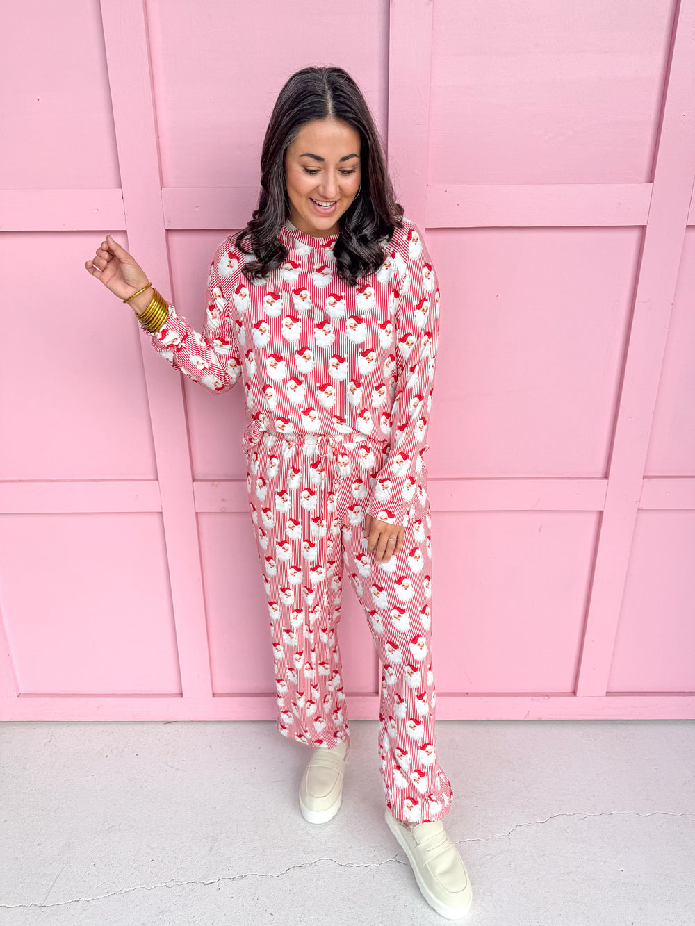 Mary Square | Annie Pajama Set - Red Santa Baby