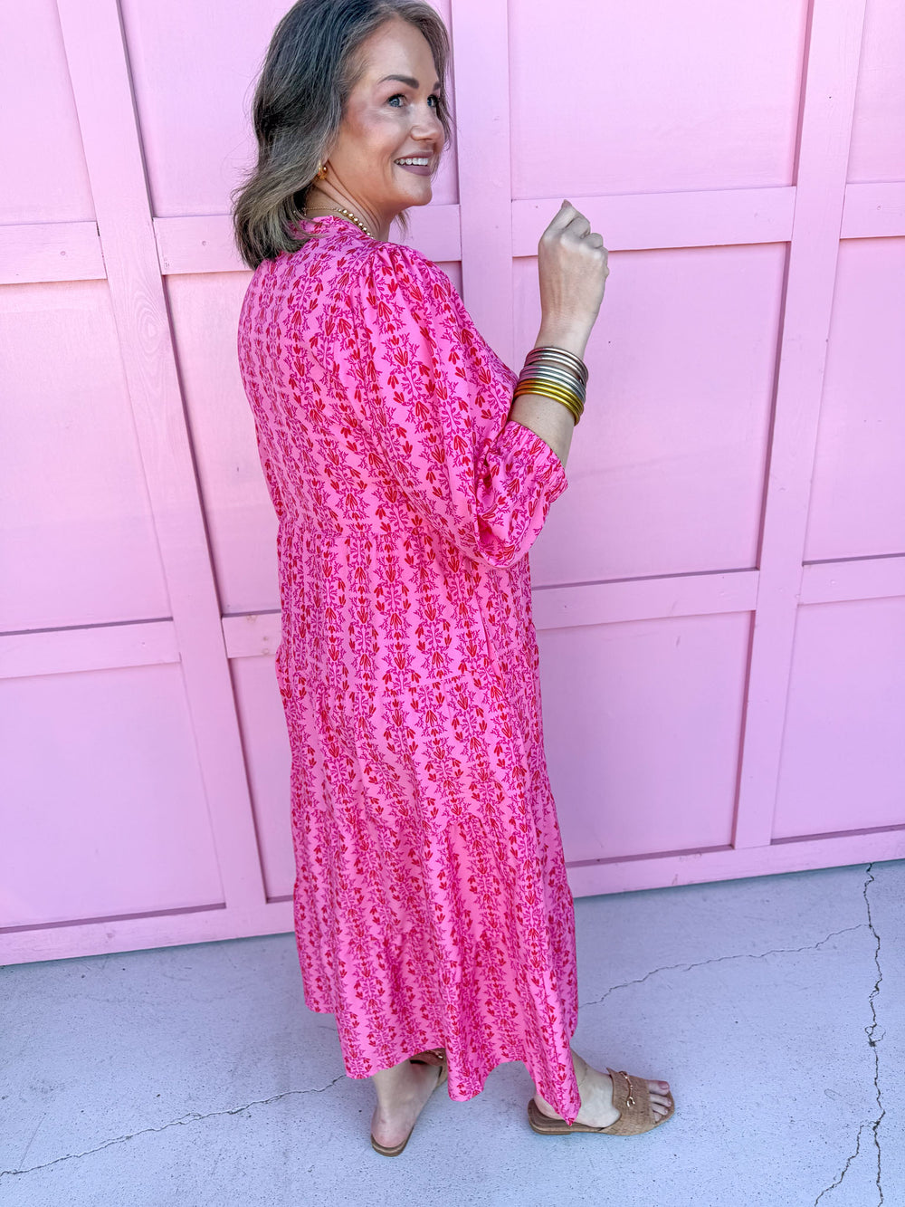 Mary Square | Cameron Dress - Heirloom Vine Pink