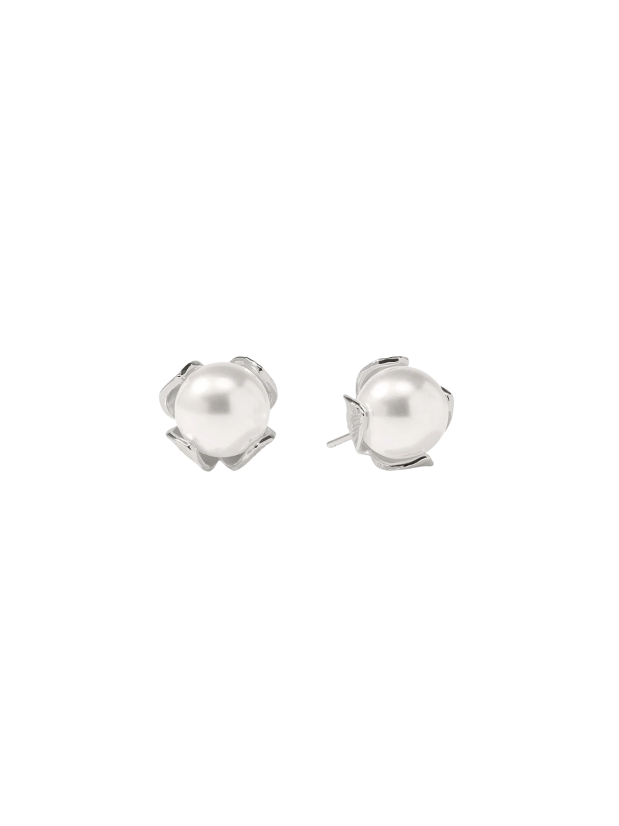JULIE VOS | Penelope Stud - Silver - Pearl