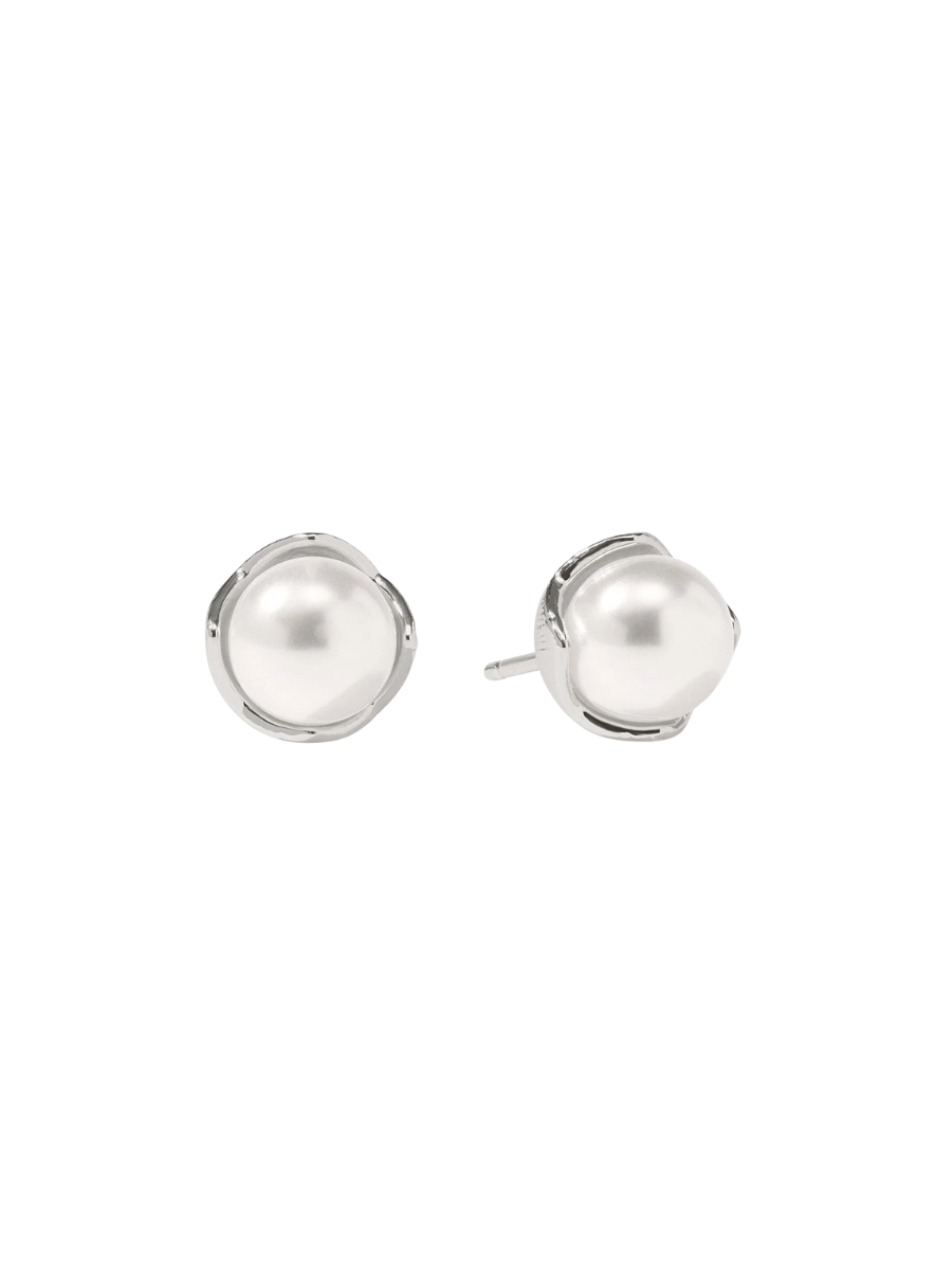 JULIE VOS | Penelope Stud - Silver - Pearl