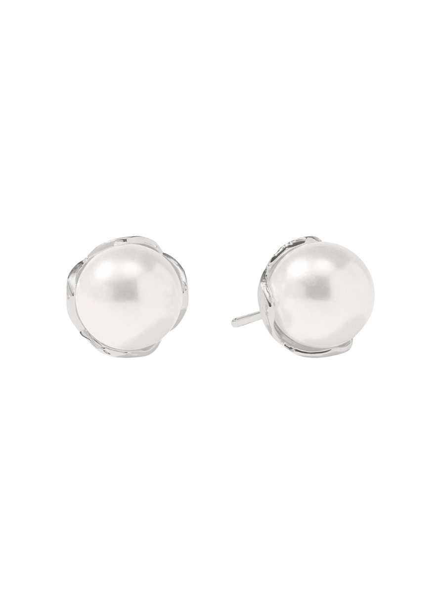 JULIE VOS | Penelope Stud - Silver - Pearl