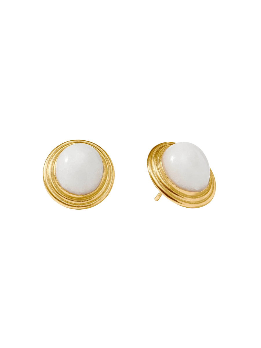 JULIE VOS | Portofino Stone Stud - White Jade