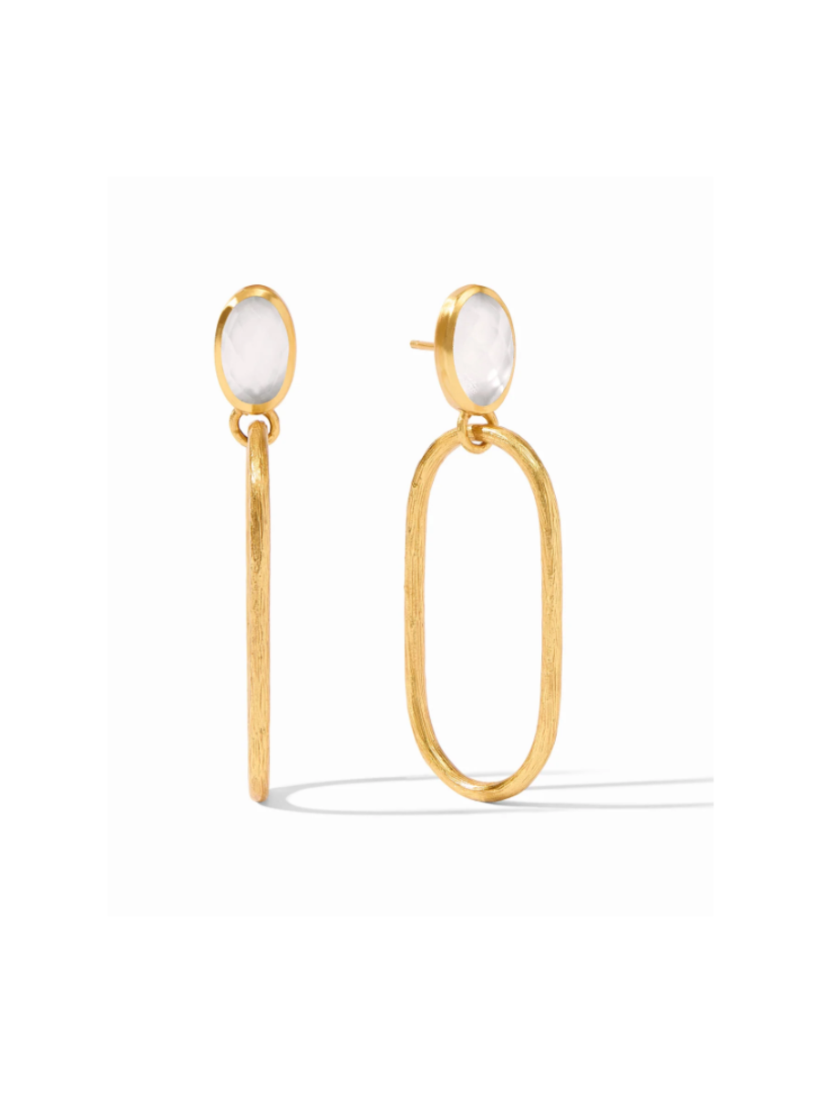 JULIE VOS | Ivy Statement Earring - Iridescent Clear Crystal