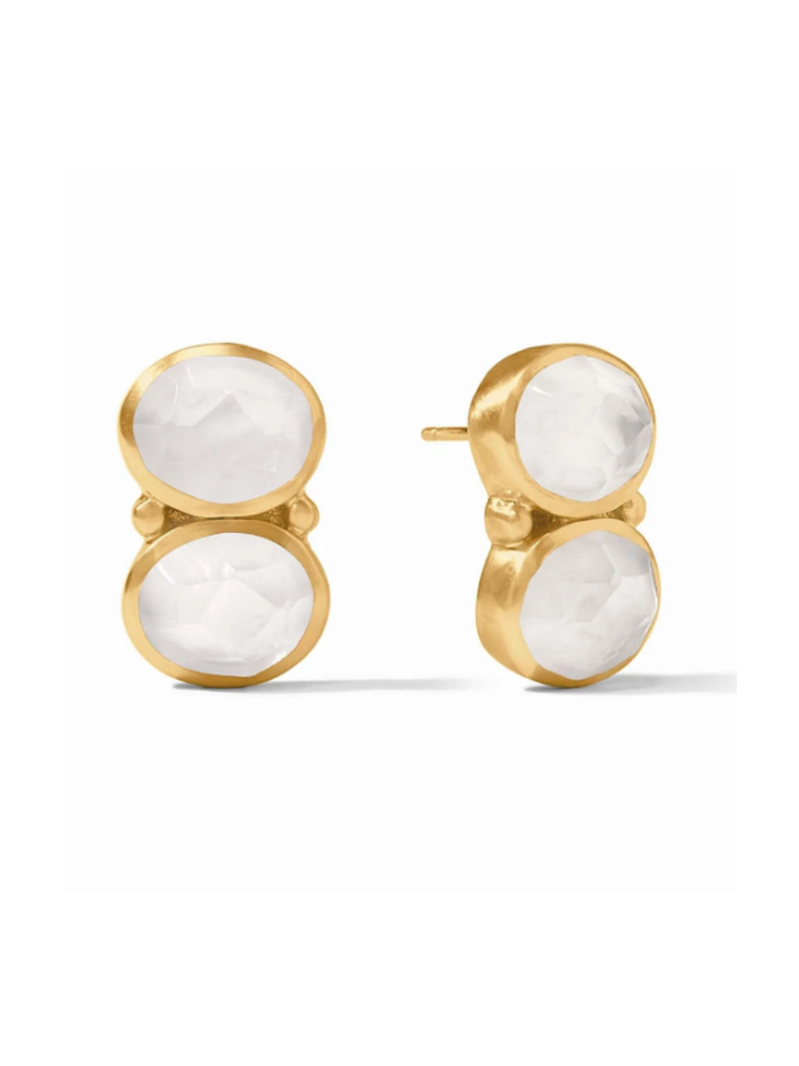 JULIE VOS | Honey Duo Earring - Iridescent Clear Crystal