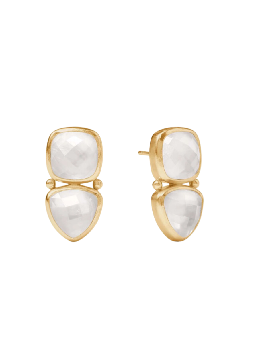 JULIE VOS | Aquitaine Midi Earring - Iridescent Clear Crystal