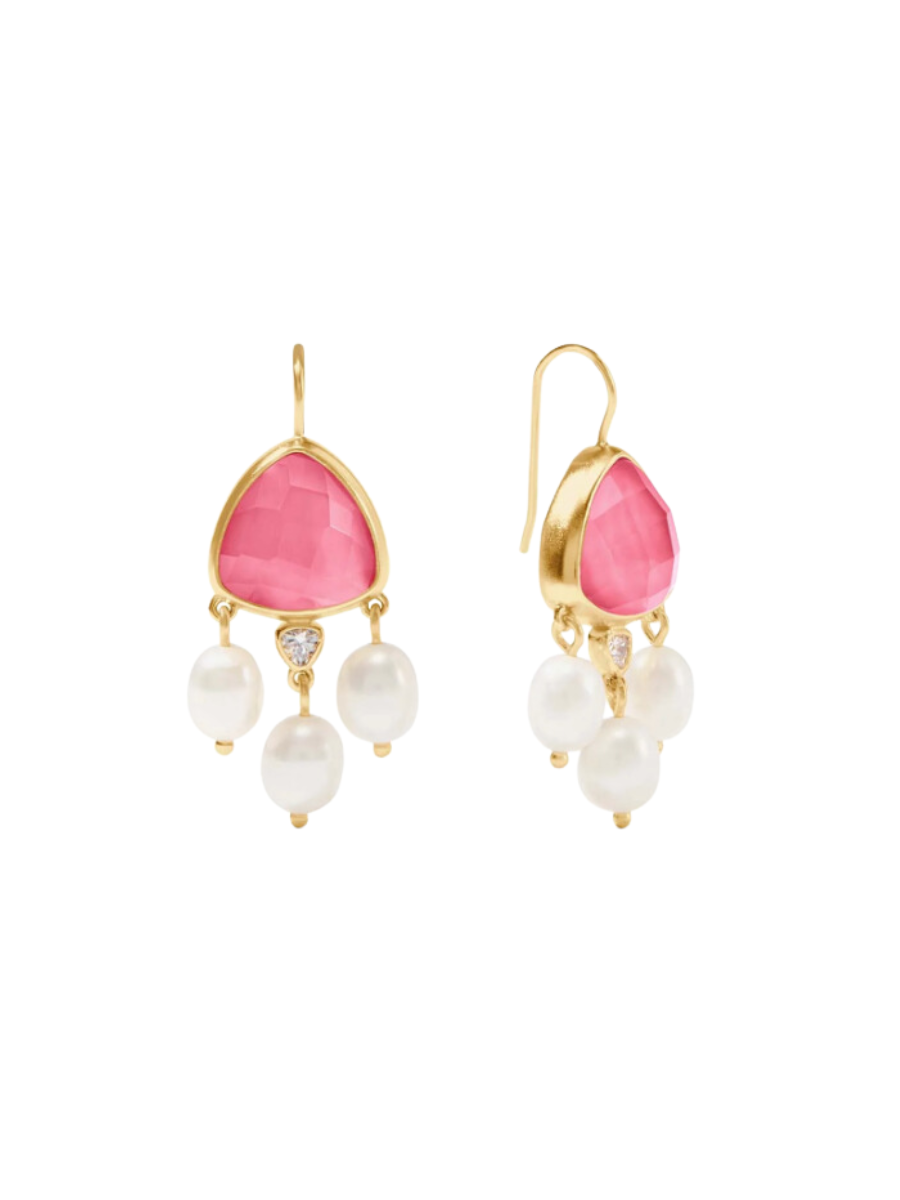 JULIE VOS | Aquitaine Chandelier Earring - Iridescent Peony Pink