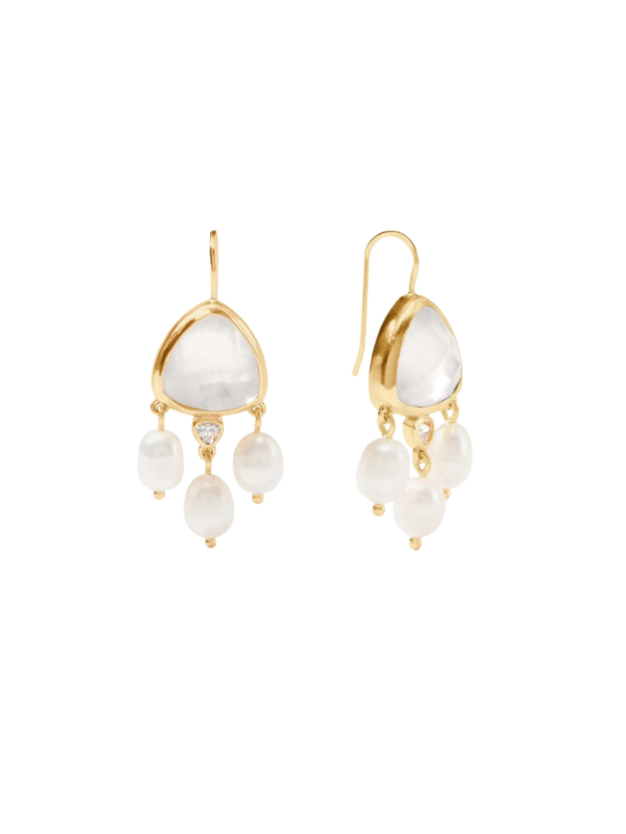 JULIE VOS | Aquitaine Chandelier Earring - Iridescent Clear Crystal
