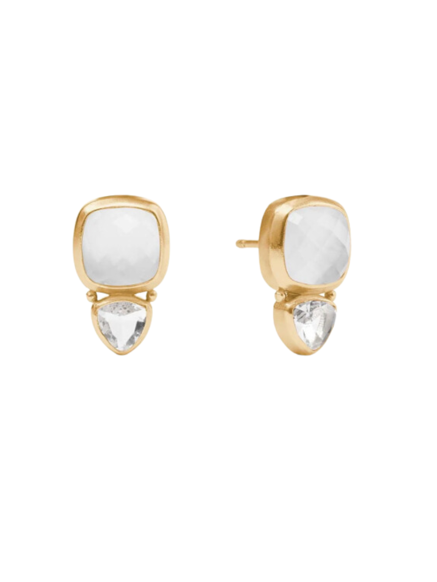 JULIE VOS | Aquitaine Duo Stud - Iridescent Clear Crystal