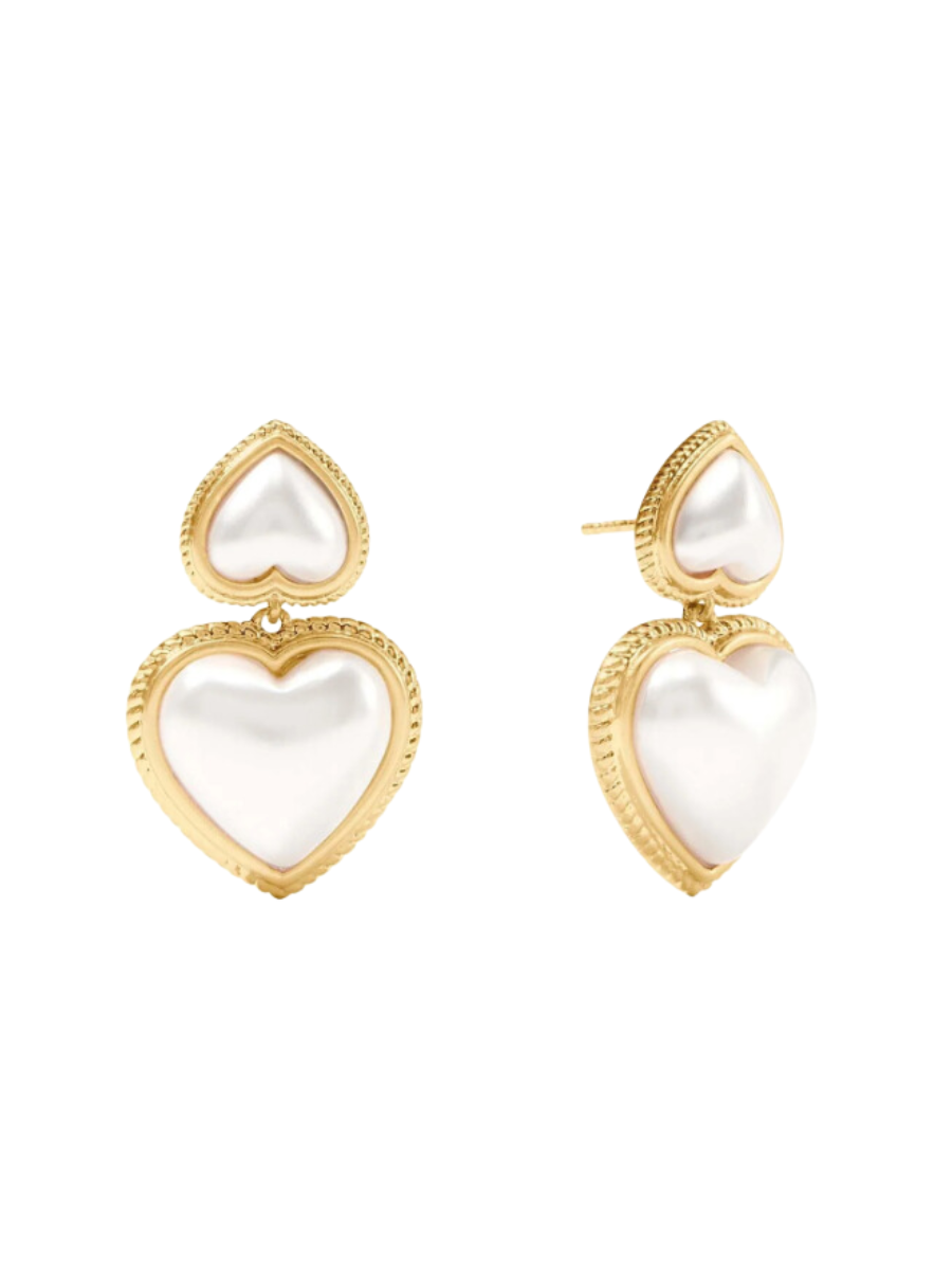 JULIE VOS | Heart Statement Earring - Pearl