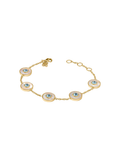 JULIE VOS | Colette Circle Delicate Bracelet - Chalcedony Blue