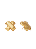 Julie Vos Catalina X Earring Gold Stud Earring Post Back Hammered Gold Jewelry Accessory Women's Gift Jincy's
