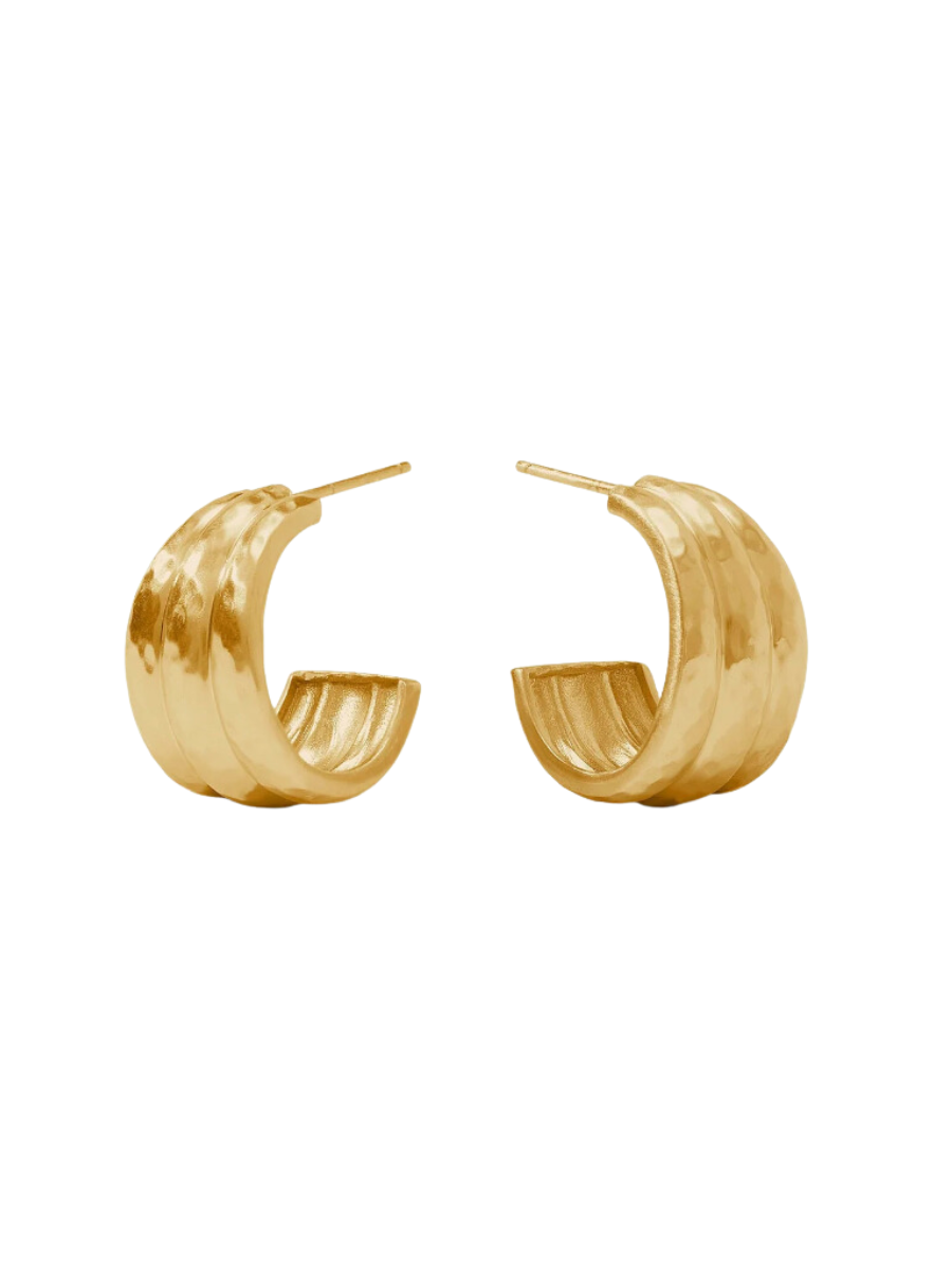 Julie Vos Cirque Hoop Gold Small Medium Large Textured Hoop Post Back Women's Accessory Jewelry Gift Jincy's